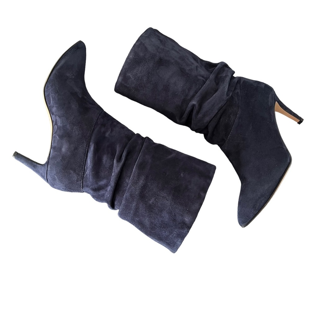 Andrea Carrano RICCIA NAVY SUEDE Mid-Calf Bootie Women’s Size 7.5 - Picture 7 of 12